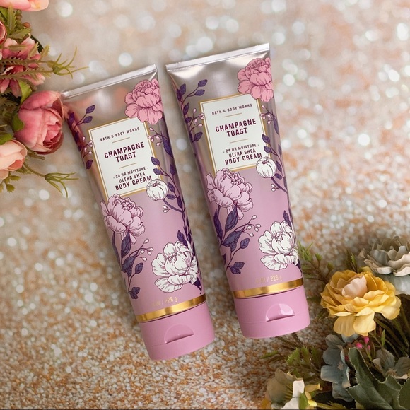 Bath and body works champagne toast body cream x2
